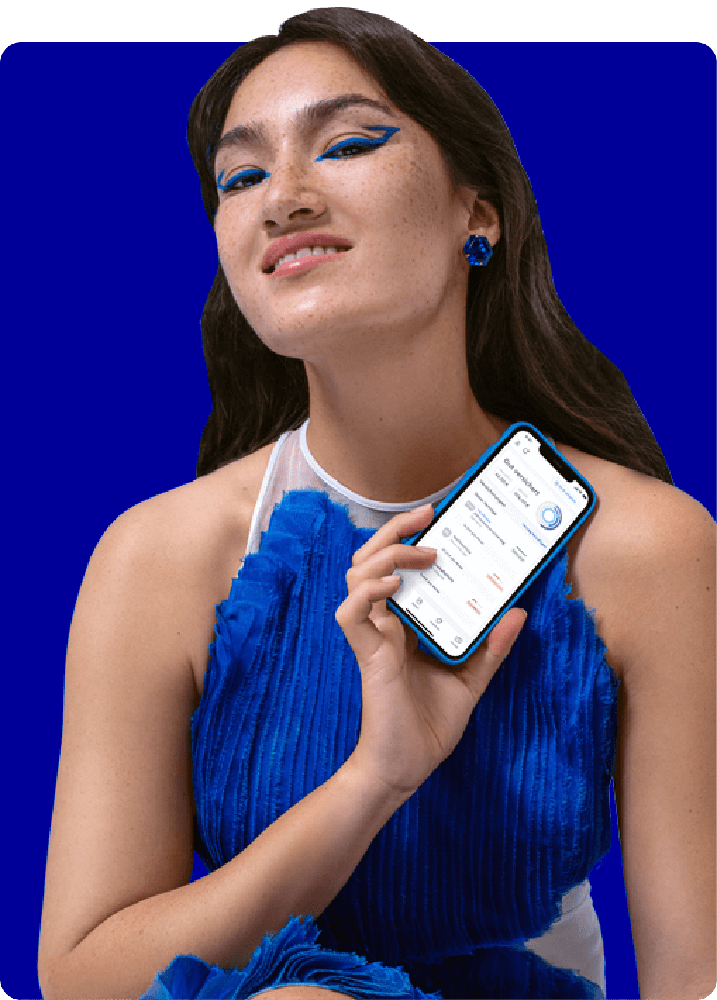 frau mit handy